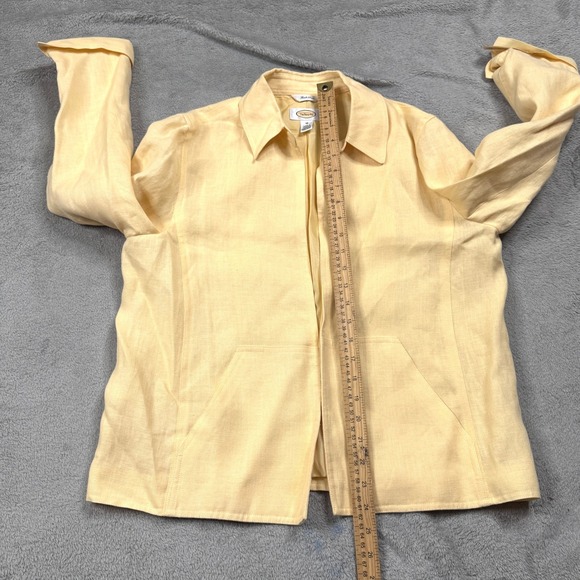 NWT Talbots Women's Yellow Linen Open Front Blazer Jacket Size 10 BRAND NEW! - Picture 9 of 11